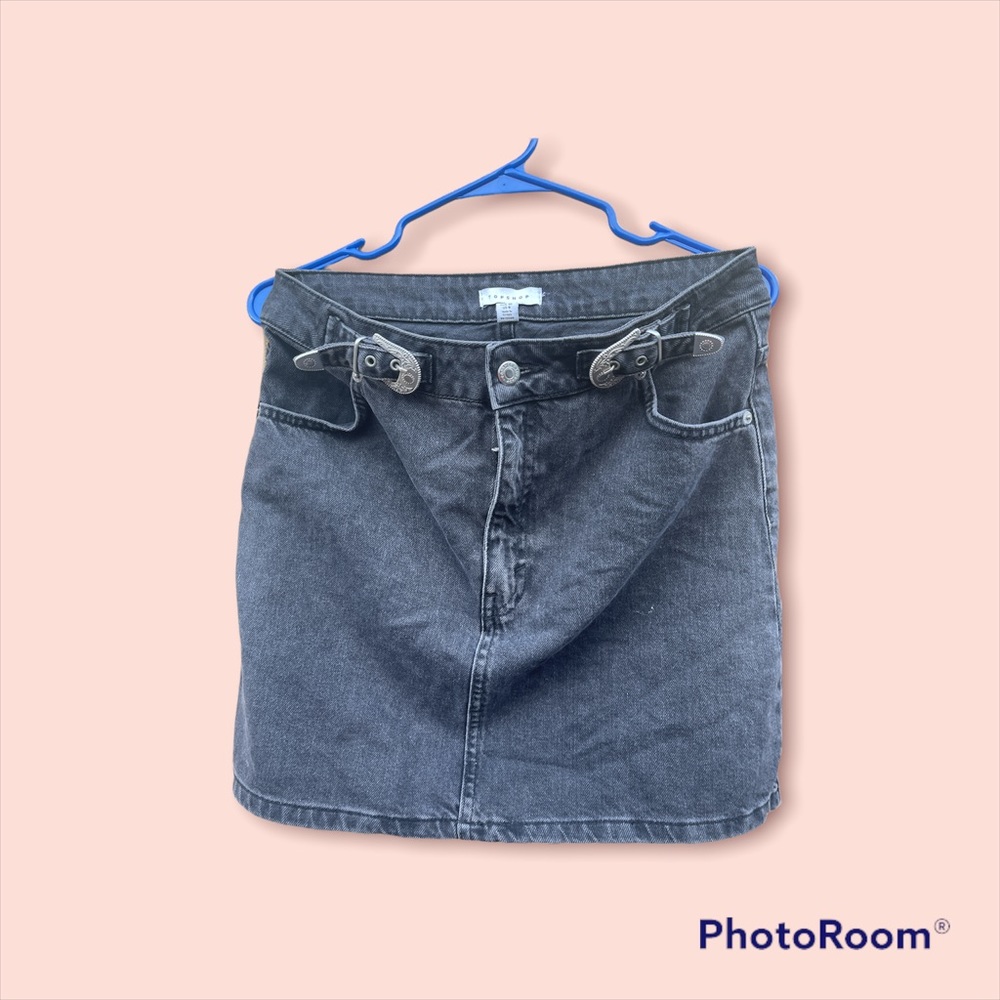 Topshop mini denim skirt  with buckles